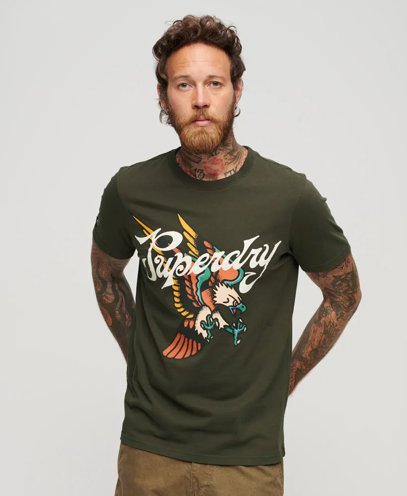 TATTOO SCRIPT GRAPHIC T SHIRT