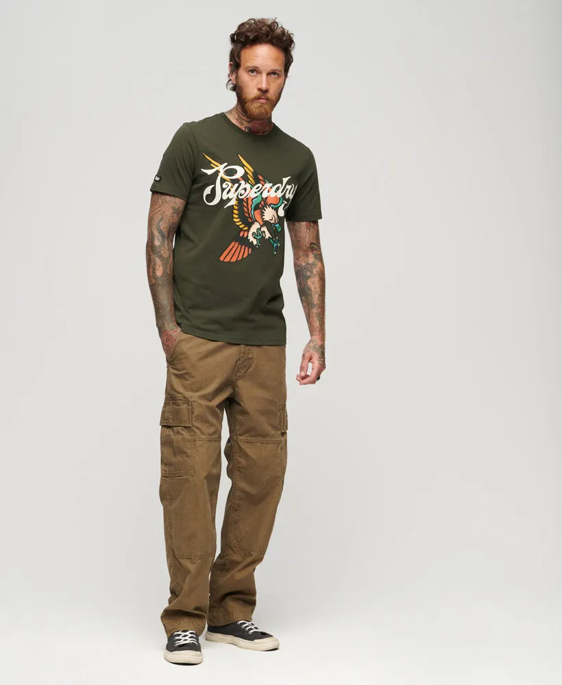 TATTOO SCRIPT GRAPHIC T SHIRT